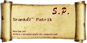 Srankó Patrik névjegykártya