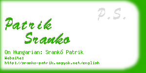 patrik sranko business card