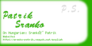 patrik sranko business card